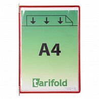 djois závěsný rámeček s kapsou, A4, otevřený shora, červené, 10 ks
