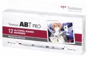 Tombow Oboustranný lihový fix ABT PRO - Manga Set Shonen 12 ks