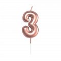 Svíčka dortová rose gold 5 cm číslo 3