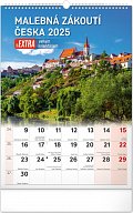 Kalendář 2025 nástěnný: Malebná zákoutí Česka s extra velkým kalendáriem, 33 × 46 cm