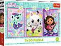 Puzzle Seznamte se s Gabby a kočkami 3v1 3x50 dílků