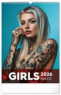 Nástěnný kalendář Inked Girls 2026, 33 x 46 cm