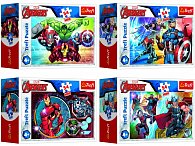Minipuzzle 54 dílků Avengers/Hrdinové 4 druhy v krabičce 9x6,5x4cm