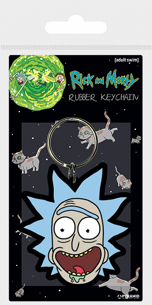 Klíčenka gumová Rick and Morty/Rick crazy smile