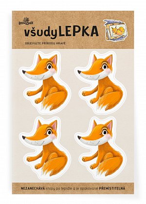 všudyLEPKA vel. 1 -025 - Liška 4x