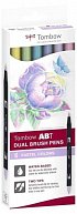 Tombow ABT Dual Pen Brush Sada oboustranných štětcových fixů - Pastels 6 ks