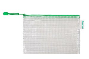 djois obálka se zipem, A6, PVC síťovina, zelená, 8 ks