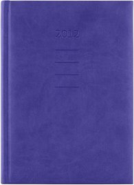 Diář koženkový 2012 - Print denní B6 - fialová