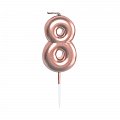 Svíčka dortová rose gold 5 cm číslo 8