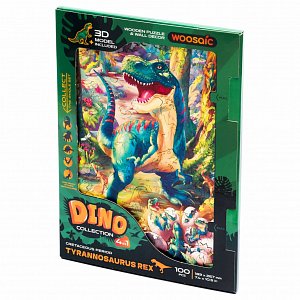 UNIDRAGON dřevěné puzzle Woosaic DINOSAURUS - TYRANNOSAURUS REX (18,9x26,7cm)
