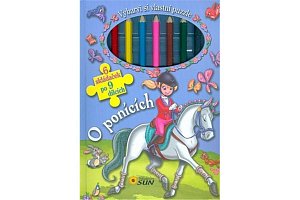 O ponících - Vybarvi si vlastní puzzle (6 skládaček po 9 dílcích)