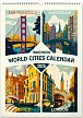 NOTIQUE Nástěnný kalendář Cestovatelské plakáty – světová města 2025, 33 x 46 cm