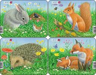 Puzzle králík, veverka, ježek, liška 5 dílků