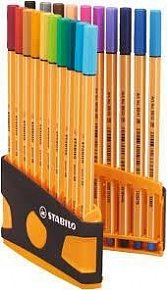 Popisovač STABILO point liner 88 sada 20 ks ColorParade antracit/oranžová