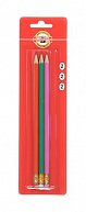 Koh-i-noor tužka grafitová s gumou 2/HB 3ks mix barev