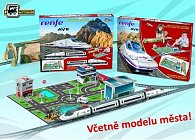 Vysokorychlostní vlak Renfe Ave s modelem města a horským tunelem