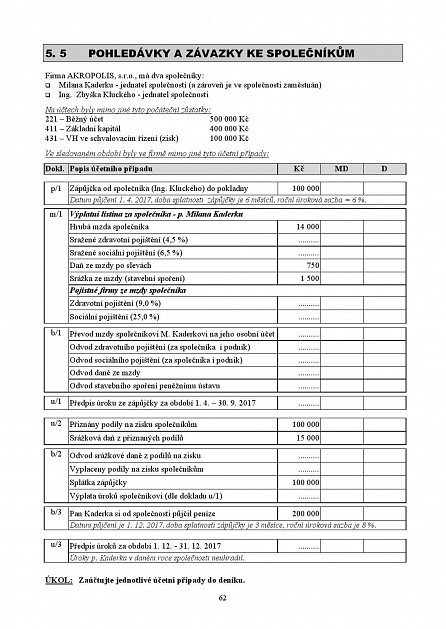 Náhled Sbírka příkladů k učebnici účetnictví II. díl 2018