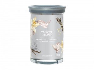 YANKEE CANDLE Smoked Vanilla & Cashmere svíčka 567g / 2 knoty (Signature tumbler velký )