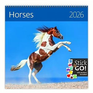 Kalendář nástěnný plánovací 2026 - Horses
