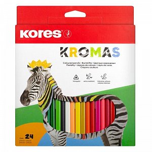 KROMAS, trojhranné pastelky 3 mm / 24 barev