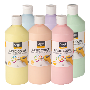 Creall temperové barvy Pastel, 6 x 500 ml, mix pastelových barev