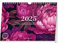 NOTIQUE Týdenní plánovací kalendář Pivoňky 2025, 30 x 21 cm