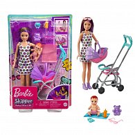 Barbie chůva herní set - kočárek