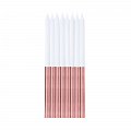Svíčky dortové bílo-rose gold 16 ks