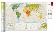 Stírací mapa světa Travel Map Geography World 88x60cm