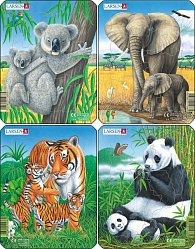 Puzzle MINI - Koala, slon, tygr, panda/8 dílků (4 druhy), 2.  vydání