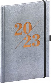 Diář 2023: Vivella Fun - stříbrný, týdenní, 15 × 21 cm