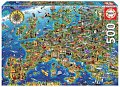 Puzzle Šílená mapa Evropy 500 dílků