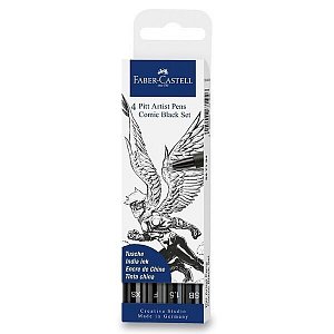 Faber - Castell Popisovač Pitt Artist Pen Comic - černé 4 ks