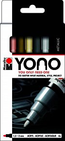 Marabu YONO Sada akrylových popisovačů - metalické barvy 4x 1,5-3 mm