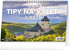 Kalendář 2026 stolní: Tipy na výlety s dětmi, 23,1 x 14,5 cm