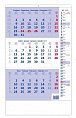 Kalendář nástěnný 2025 - Tříměsíční modrý s poznámkami