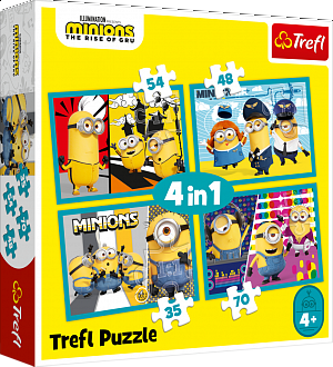 Trefl Puzzle Mimoni 4v1 (35,48,54,70 dílků)