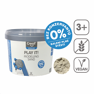 Creall modelovací písek Play it!, 750 g, kelímek, přírodní