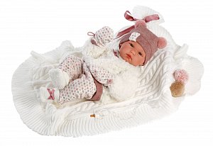 Llorens 63576 NEW BORN HOLČIČKA - realistická panenka miminko s celovinylovým tělem - 35 cm