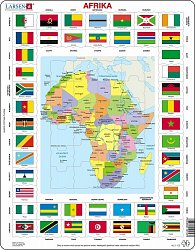 Puzzle MAXI - Mapa Afriky + vlajky/70 dílků