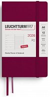 Weekly Planner & Notebook 2026 Pocket (A6) Port Red