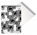 Blok BLACK & WHITE s horní plastovou spirálou A6, linka, 50 listů