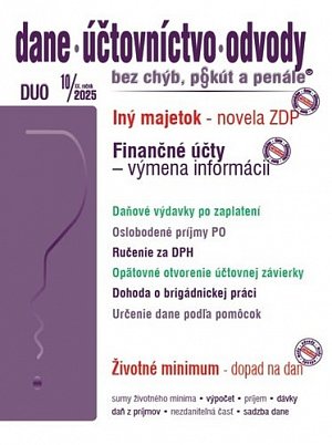 DUO 10/2025 – Dane, účtovníctvo, odvody bez chýb, pokút a penále