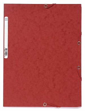 Exacompta spisové desky s gumičkou a štítkem, A4 maxi, prešpán, červené