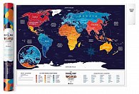 Stírací mapa světa Travel Map Holiday World 60x80cm