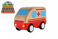 Auto ambulance dřevo na setrvačník 11cm 12ks v boxu 18m+