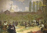 Pohled Alfons Mucha – Bratrská škola v Ivančicích, krátký (Slovanská epopej)
