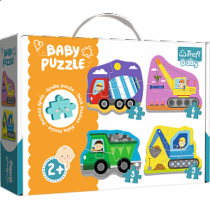 Trefl Puzzle Baby Vozidla na stavbě 4v1 (3,4,5,6 dílků)