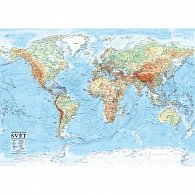 Svět - nástěnná obecně zeměpisná mapa 1 : 21 000 000, 3.  vydání