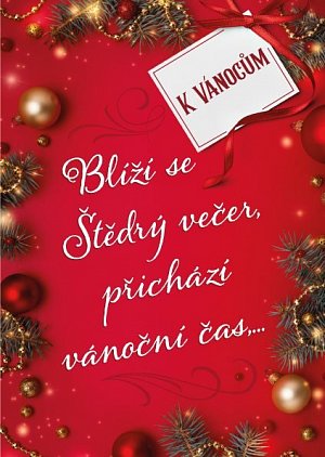 Větvičky a baňky na červeném